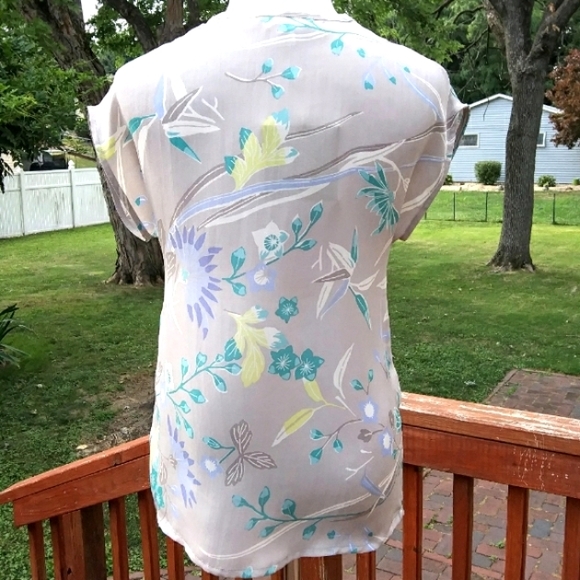 Pippa Silk Grey Floral Blouse - Picture 5 of 8